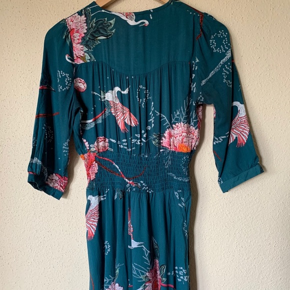 Jaase Bsynthe Crane Floral Green Maxi Dress XS - Picture 8 of 10